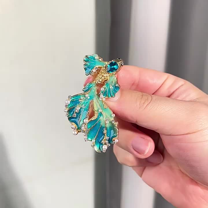 Baroque Goldfish Brooch, Luxury Fashion Accessory